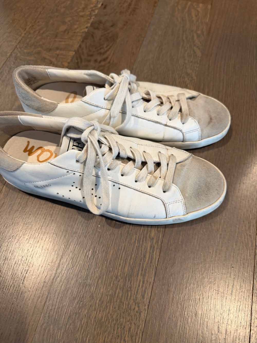 Sam Edelman White Sneakers with Light Gray Accents